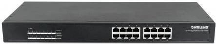 Intellinet Rackmount Gigabit Switch, 16x RJ-45, 220W PoE+