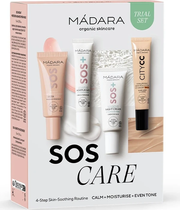 Madara SOS Care 4-Step Light Creme 15ml + Maske 17ml + Creme 17ml + CC Creme 15ml Geschenkset