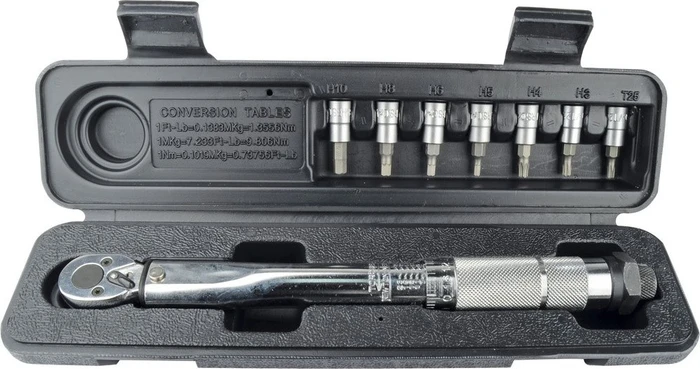 Mannesmann M18314 Drehmomentschlüssel inkl. Werkzeugbox, 1/4"