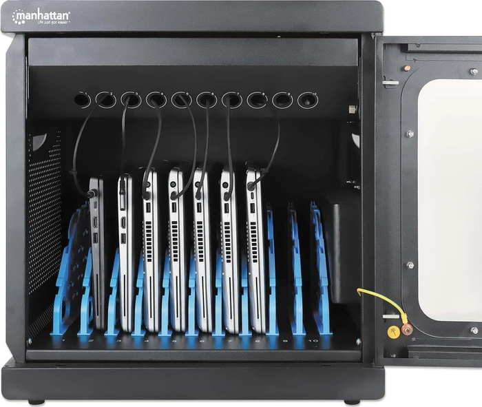Manhattan Mobiler Ladeschrank, Notebook, Tablet und Smartphone, 10 Geräte bis 16", versperrbar
