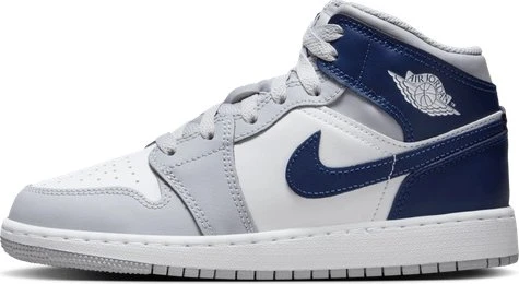 Nike Air Jordan 1 Mid white/wolf grey/midnight navy (Junior)