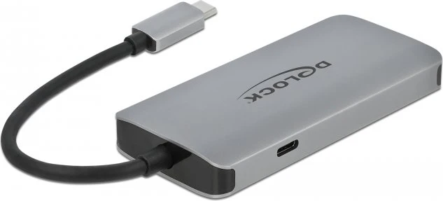 DeLOCK USB Hub mit PD, RJ-45, 4x USB-A 3.0, USB-C 3.0 [Stecker]