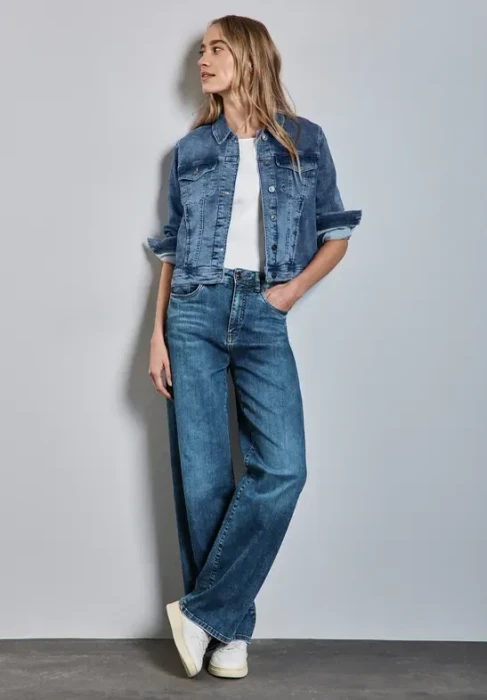 Street One Jeans-Look Jeansjacke soft medium washed (Damen)