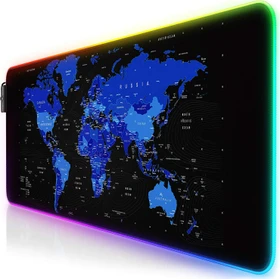 Titanwolf Global Blue RGB XXL Gaming-Mauspad, 800x300mm, schwarz/blau