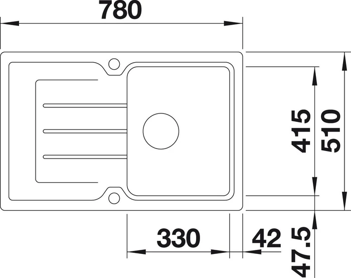 Blanco Classic Neo 45 S Einbau Becken reversibel mit Ablauffernbedienung felsgrau