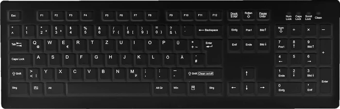 Contour Design Active Key desinfizierbare Funktastatur, schwarz, USB, DE
