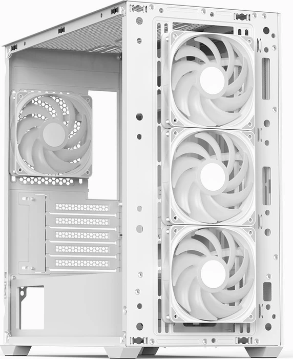 AeroCool D301A White, inkl. 4x Lüfter, Lüfter LED ARGB, Glasfenster