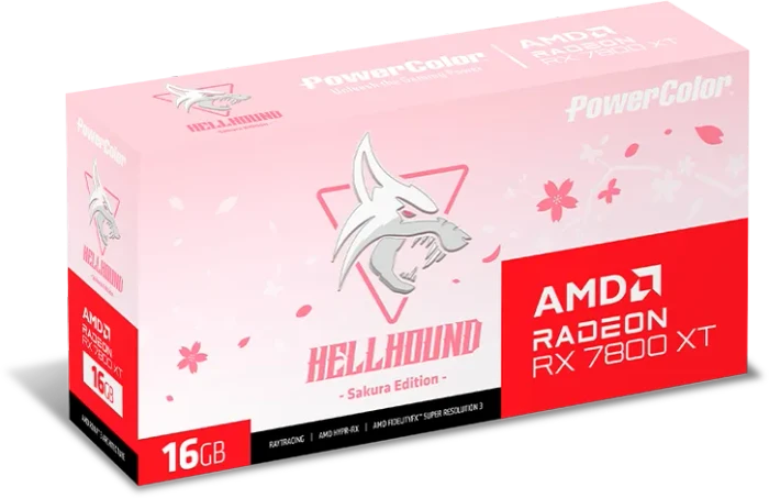 PowerColor Hellhound Sakura Radeon RX 7800 XT, 16GB GDDR6, HDMI, 3x DP