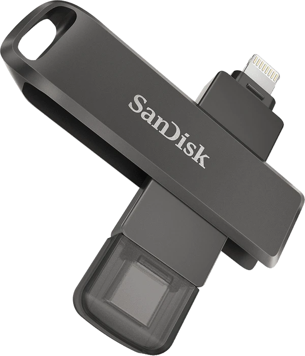 SanDisk iXpand Luxe 64GB, USB-C + Apple Lightning, USB 3.2 Gen 1×1, USB 2.0