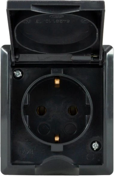 REV Ritter AquaForm Steckdose AP IP44, anthrazit