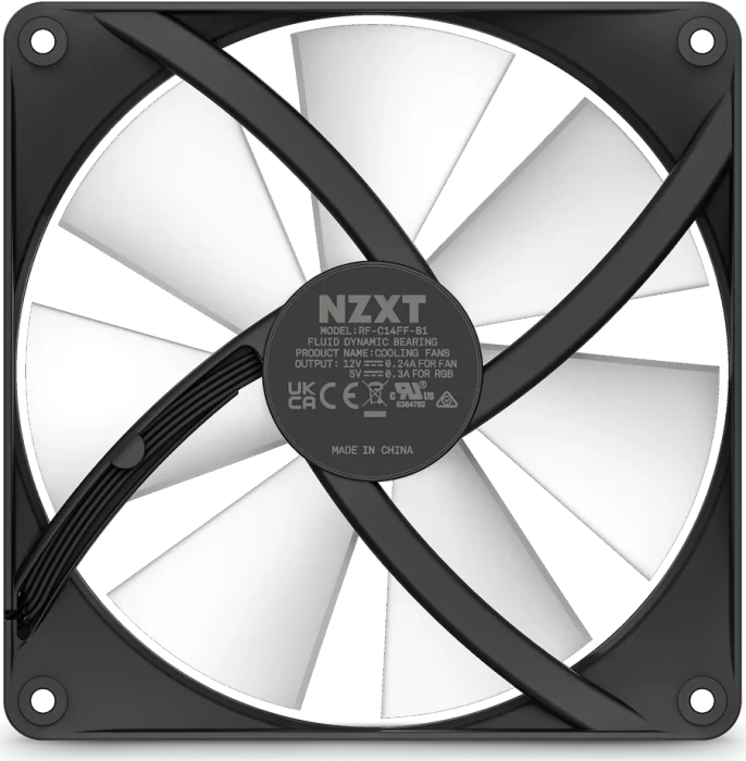 NZXT F Series F140 RGB Core Twin Pack, Matte Black, schwarz, LED-Steuerung, 140mm, 2er-Pack