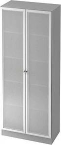 Hammerbacher Schrank 5OH V6100G, Streifengriff, grau/silber, Schrankwand