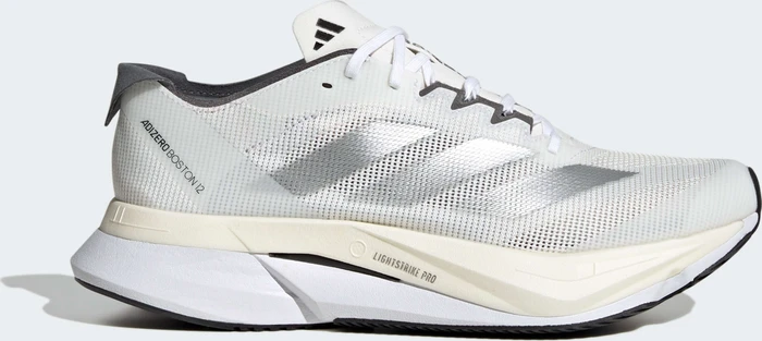adidas Adizero Boston 12 cloud white/silver metallic/grey five (Damen)
