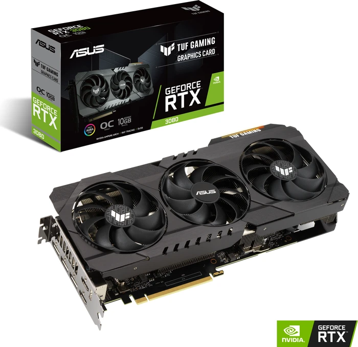 ASUS TUF Gaming GeForce RTX 3080 OC, TUF-RTX3080-O10G-GAMING, 10GB GDDR6X, 2x HDMI, 3x DP