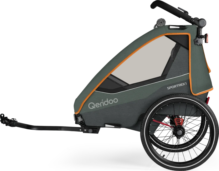Qeridoo Sportrex 1 Fahrradanhänger forest green (Modell 2023)