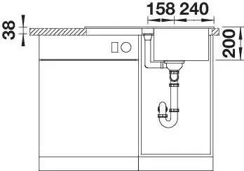 Blanco Adira 45 S InFino Becken reversibel mit Ablauffernbedienung anthrazit