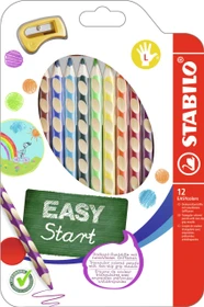 STABILO EASYcolors Buntstift sortiert, Linkshänder, Anspitzer, 12er-Set