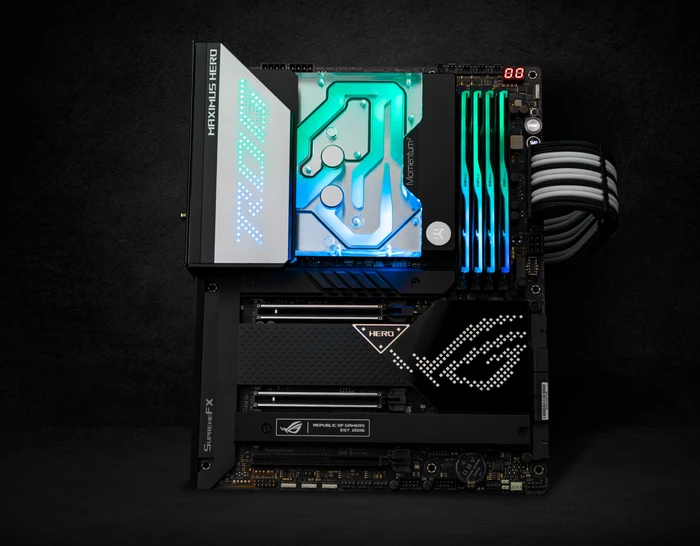EK Water Blocks Quantum Line EK-Quantum Momentum² ROG Maximus Z690 Hero D-RGB Monoblock, Nickel, Acryl