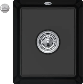 Villeroy & Boch Subway 45 XU Unterbau Becken mittig mit Ablauffernbedienung pure black