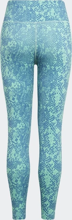 adidas Aeroready Animal-Print Optime High-Rise Pocket Hose 7/8 easy green/blue fusion/white (Junior)