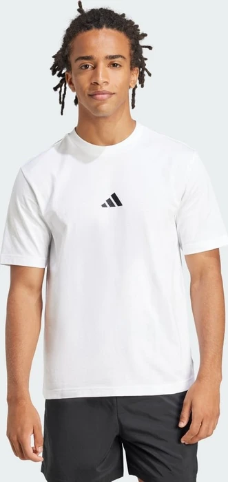 adidas Essentials Small Logo Single Jersey T-Shirt kurzarm weiß/schwarz (Herren)