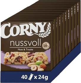 Corny Nussvoll Müsliriegel Nuss/Traube 24g