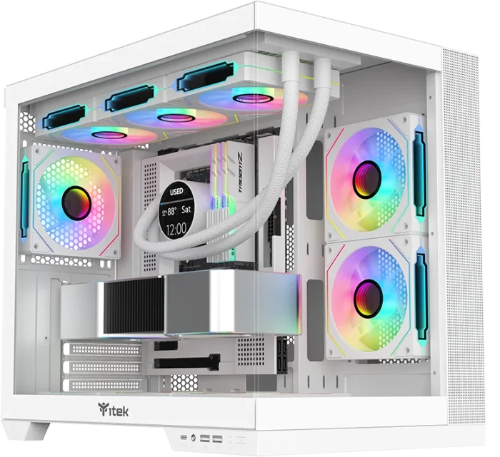 iTek Dark Cave DS White, Glasfenster