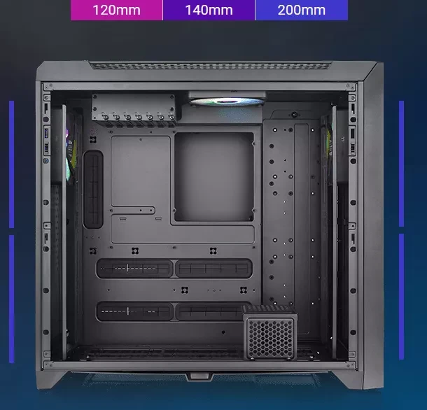 Thermaltake CTE C750 TG ARGB, schwarz, Glasfenster
