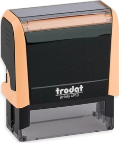 trodat printy 4913 4.0 Textstempel mit individueller Textplatte Pastell Edition, 58x22mm, schwarz/pastellorange