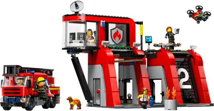 LEGO City - Feuerwehrstation mit Drehleiterfahrzeug