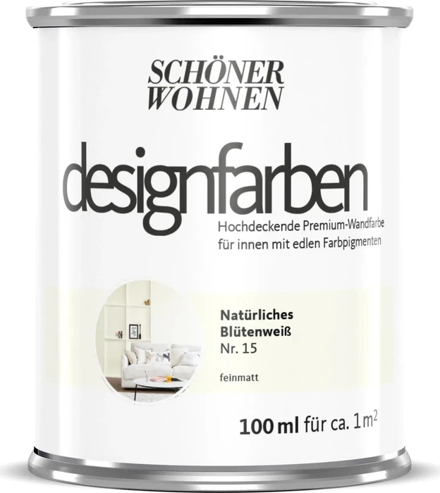 Schöner Wohnen Designfarben innen natürliches blütenweiß, 100ml