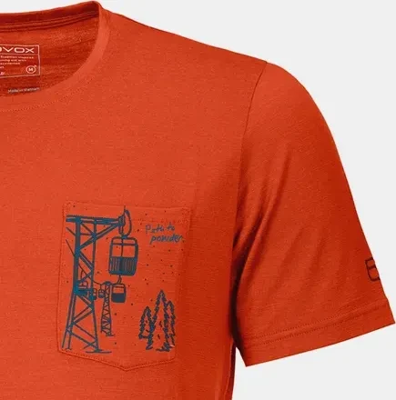 Ortovox 185 Merino Way To Powder Funktionsshirt kurzarm desert orange (Herren)