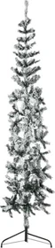vidaXL Künstlicher Weihnachtsbaum halbrund schlank mit Schnee, 240cm