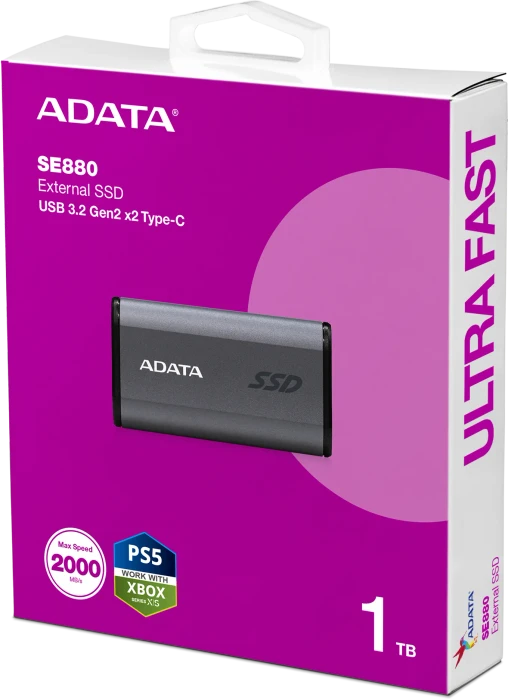 ADATA Elite SE880, Titanium Gray, 1TB, USB-C 3.2