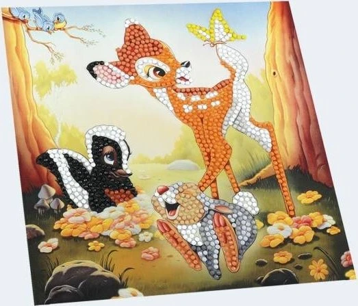 Craft Buddy Crystal Art Card Kit Bambi and Friends