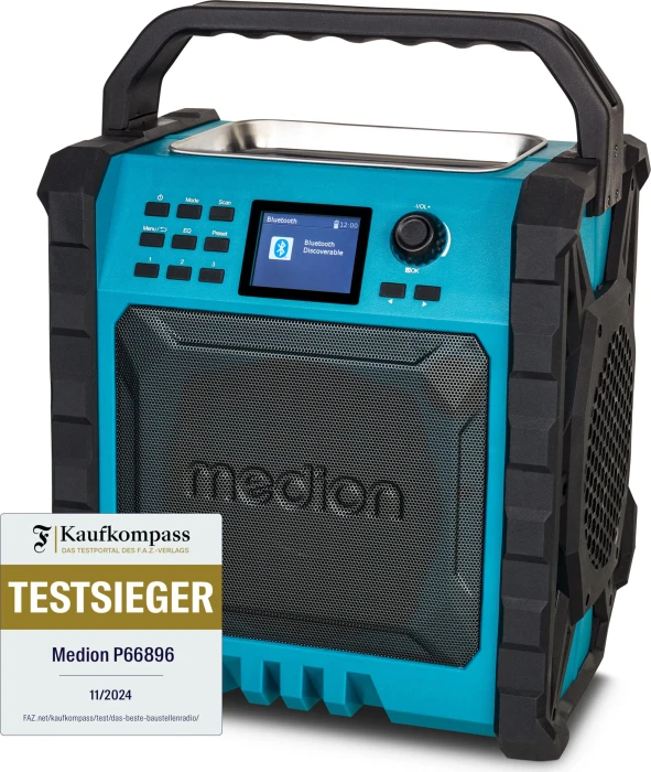 Medion Life P66869 Akku-/Elektro-Baustellenradio/Ladegerät inkl. Akku 2.55Ah