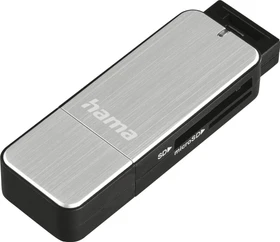 Hama Dual-Slot-Cardreader silber, USB-A 3.0 [Stecker] (00123900)