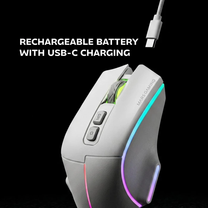 Mars Gaming MMW-VECTOR Tri-Mode Wireless weiß, USB/Bluetooth