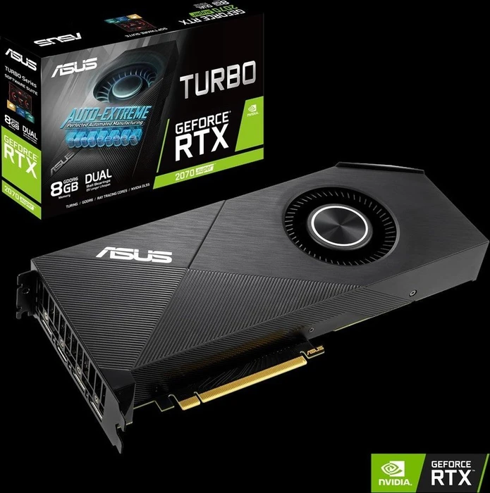 ASUS Turbo GeForce RTX 2070 SUPER EVO, TURBO-RTX2070S-8G-EVO, 8GB GDDR6, HDMI, 3x DP