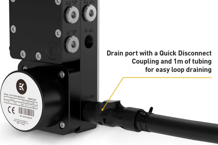 EK Water Blocks EK-Pro Pump Reservoir Manifold X6 D5, Acetal, schwarz, mit Pumpe