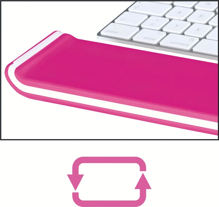 Leitz Ergo WOW höhenverstellbare Handgelenkauflage für Tastatur, rosa/weiß