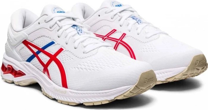 Asics Gel-Kayano 26 white/classic red (Herren)