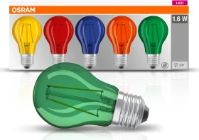 Osram Ledvance Star Decor Classic A 1.6W E27 mehrfarbig, 5 Stück