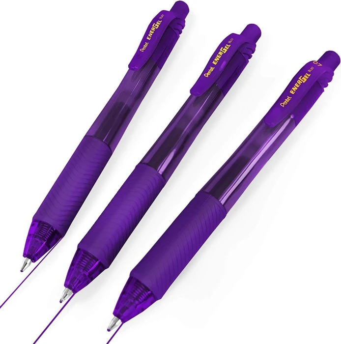 Pentel EnerGel X BL107 0.7mm/0.35mm Gelroller violett/transparent, 3er-Pack