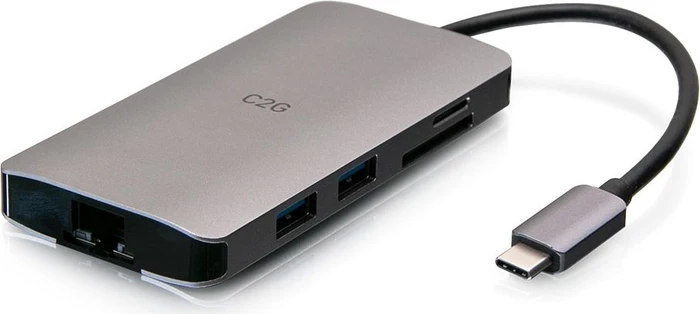 C2G USB-C 8-in-1 Mini Dock, Docking Station, 1x USB-C 3.0 [Stecker]