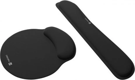 Natec Chimpunk 2-in-1 Ergonomisches Set Mauspad und Handgelenkauflage, schwarz