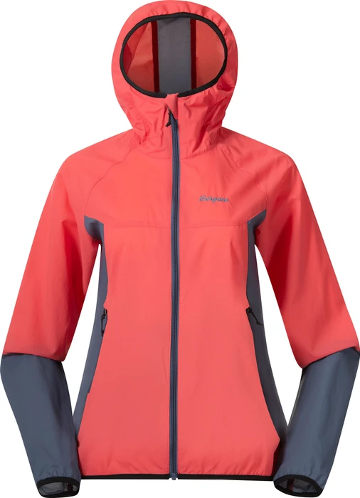 Bergans Vaagaa Windbreaker Jacke peachy red/granite blue (Damen)