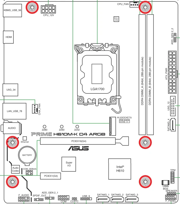ASUS Prime H610M-K D4 ARGB (Intel 1700)