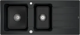 Villeroy & Boch Architectura 1160x510mm Einbau Becken reversibel mit Ablauffernbedienung pure black