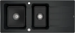 Villeroy & Boch Architectura 1160x510mm Einbau Becken reversibel mit Ablauffernbedienung pure black